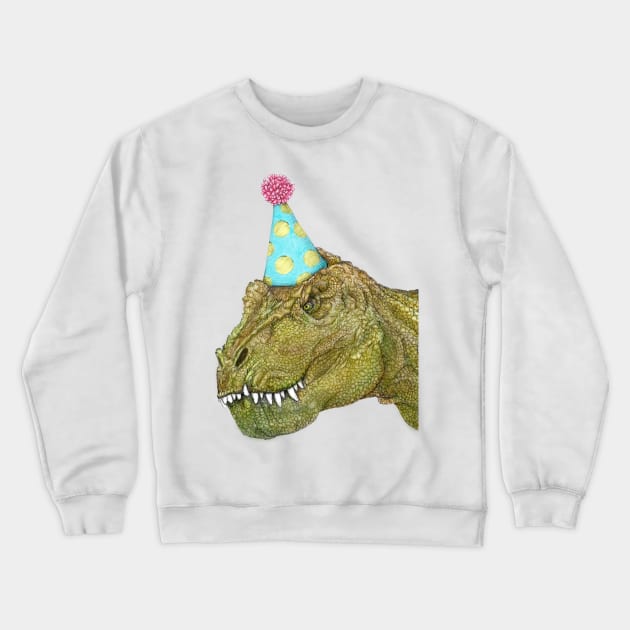 Party Dinosaur Crewneck Sweatshirt by ECMazur